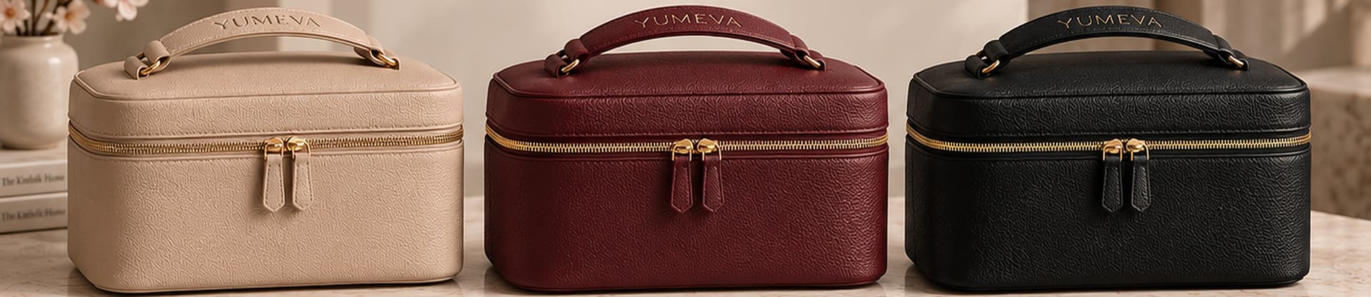 Le Vanity en beige, bordeaux et noir